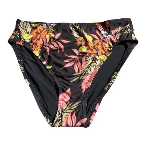 ModCloth NIP Hibiscus Palm Fronds Franky High-Waisted Bikini Bottom Extra Large - Picture 1 of 10